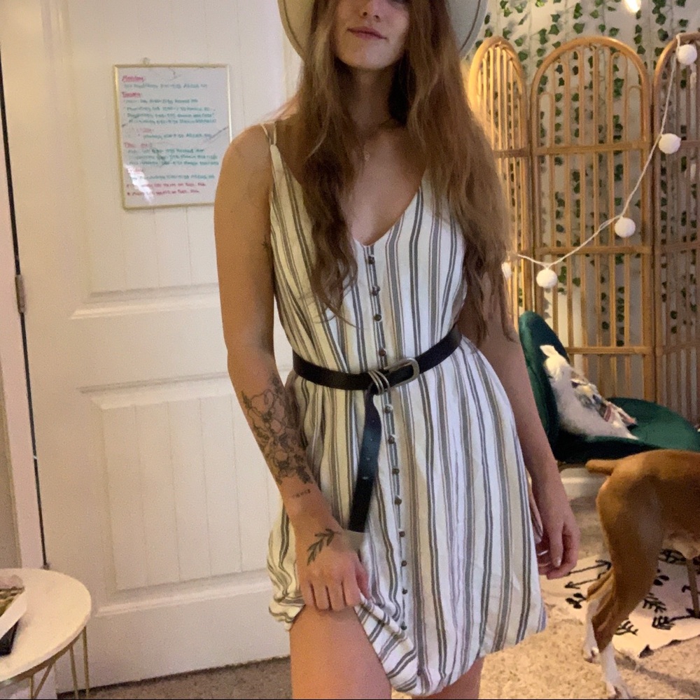 gentle fawn anise striped tank dress